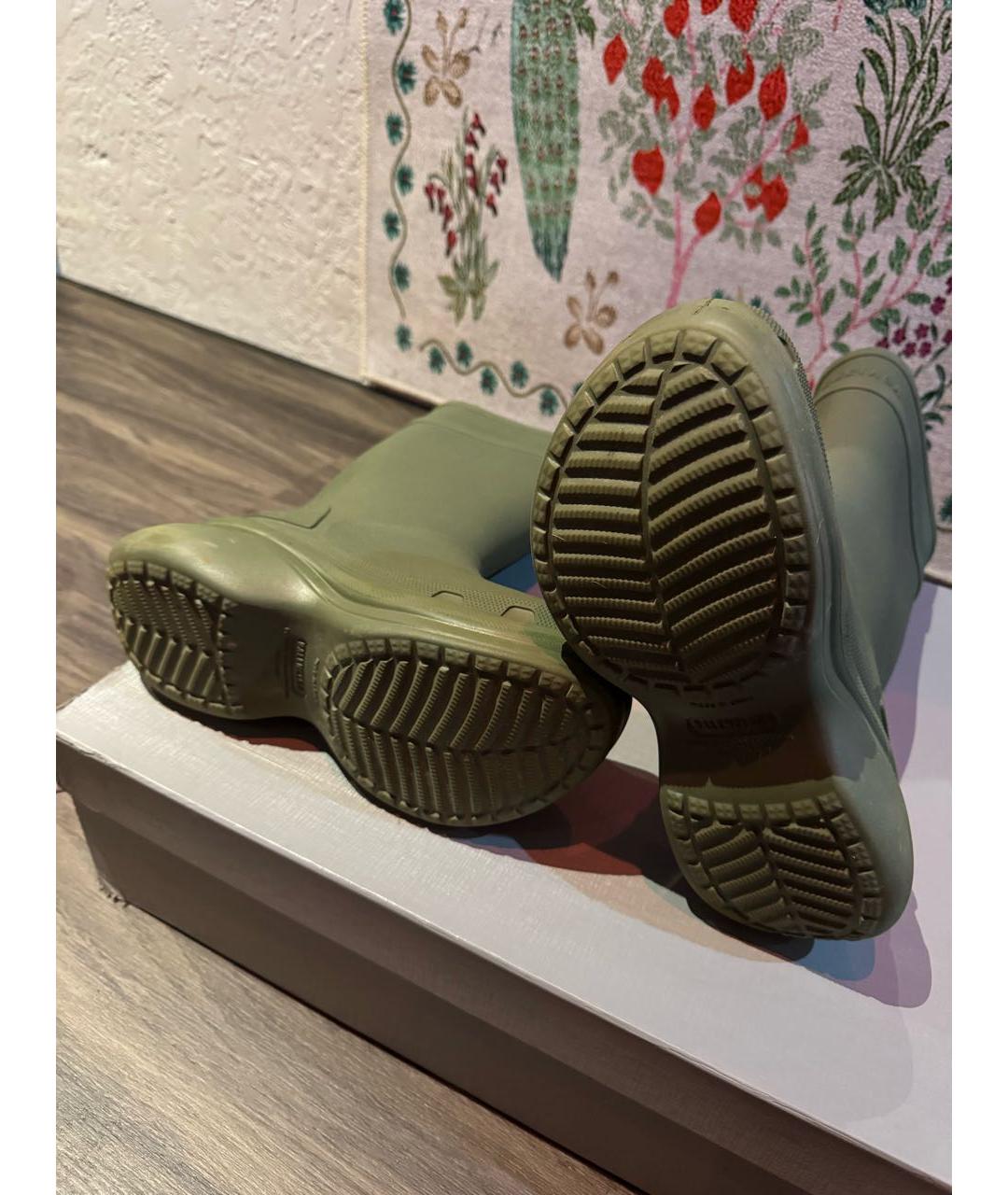 BALENCIAGA Зеленые резиновые высокие ботинки, фото 5