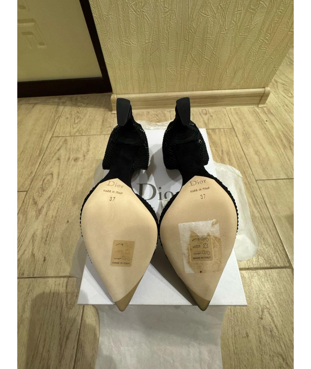 CHRISTIAN DIOR Черные текстильные туфли, фото 4
