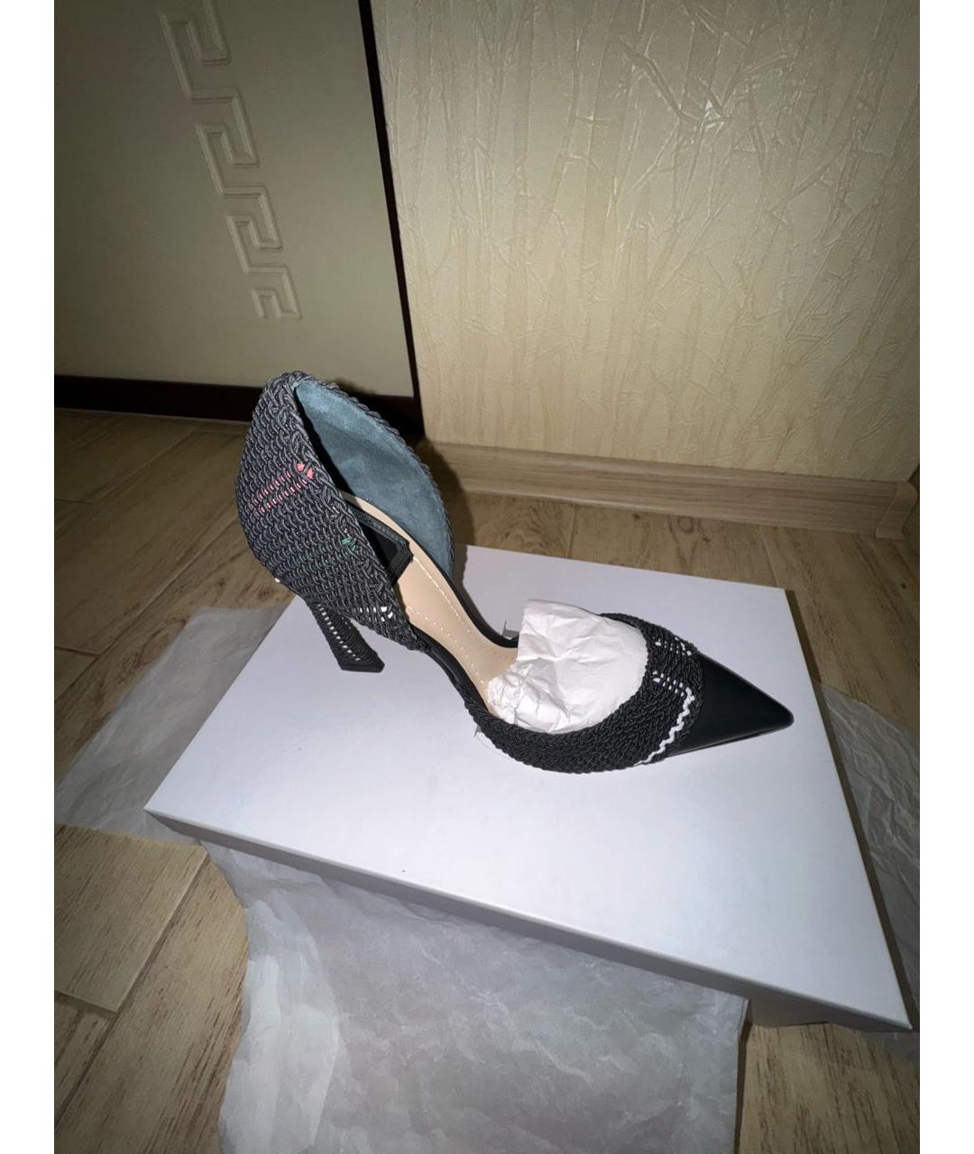 CHRISTIAN DIOR Черные текстильные туфли, фото 8