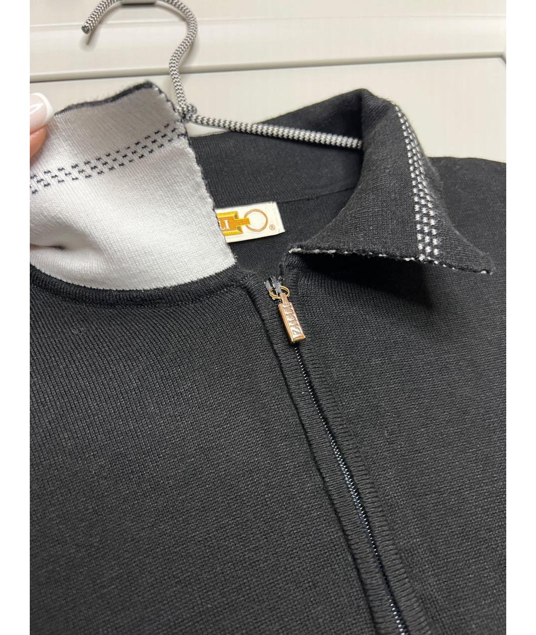 ZILLI Черный хлопковый джемпер / свитер, фото 4