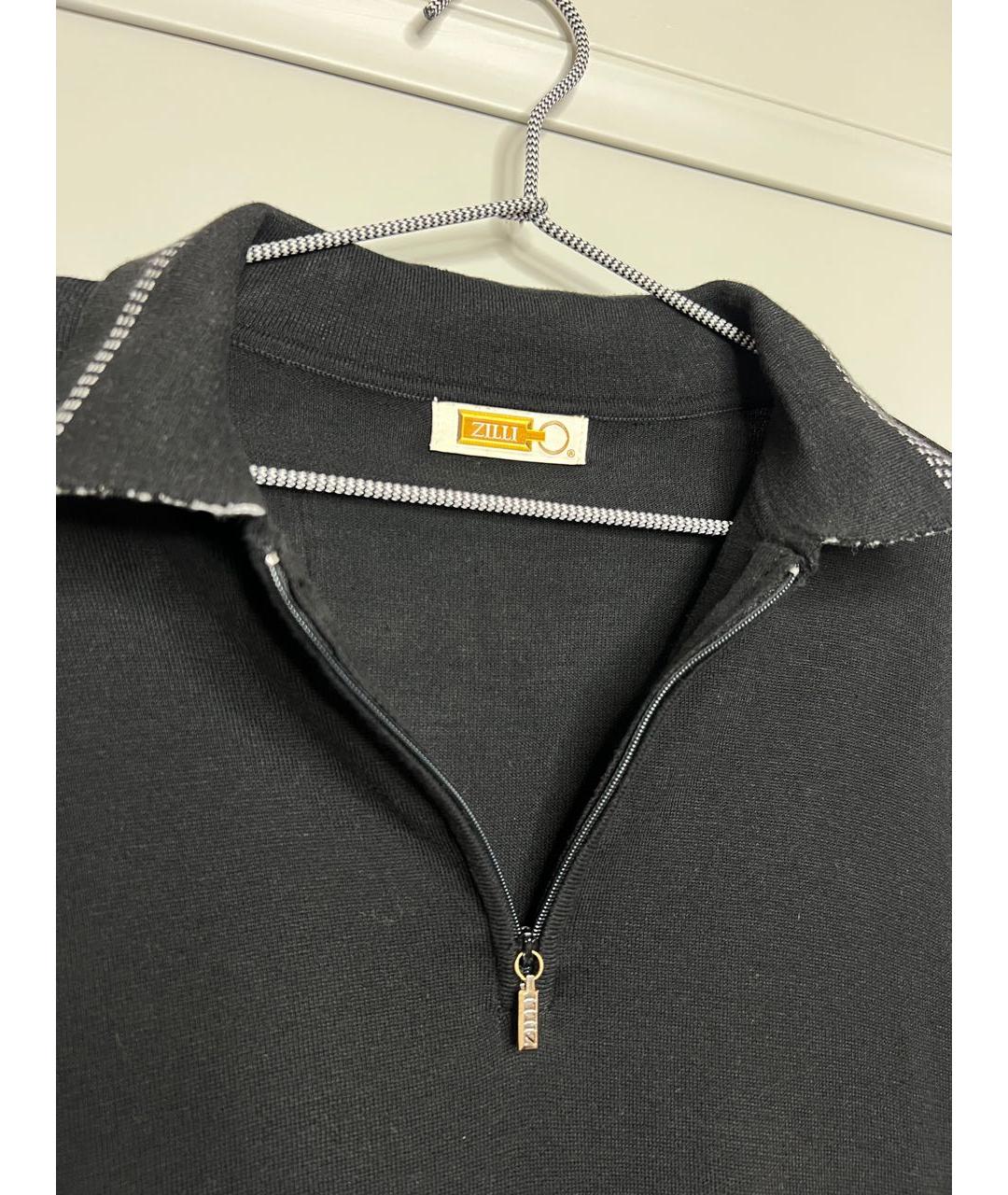 ZILLI Черный хлопковый джемпер / свитер, фото 3