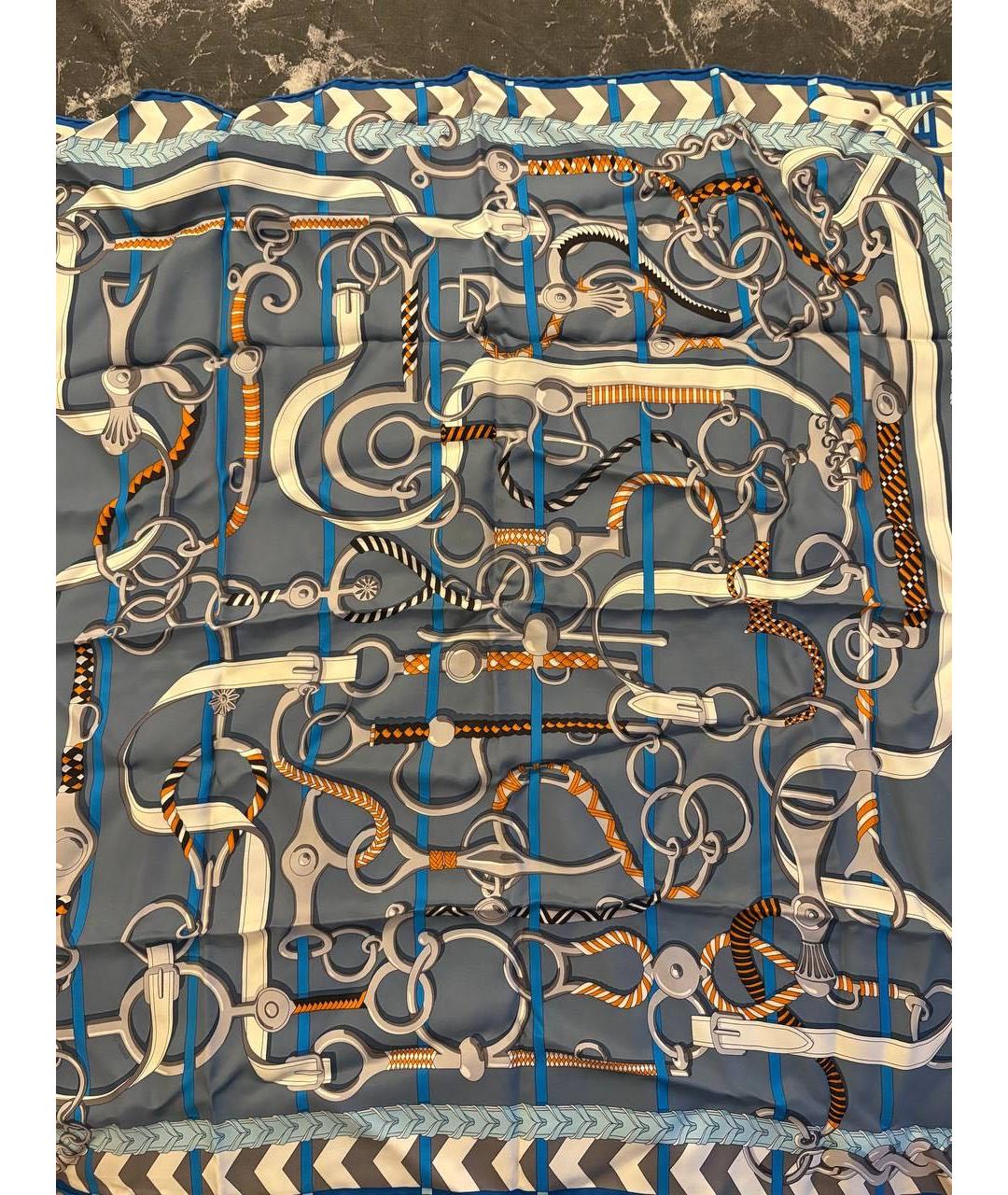 HERMES Мульти шелковый шарф, фото 2