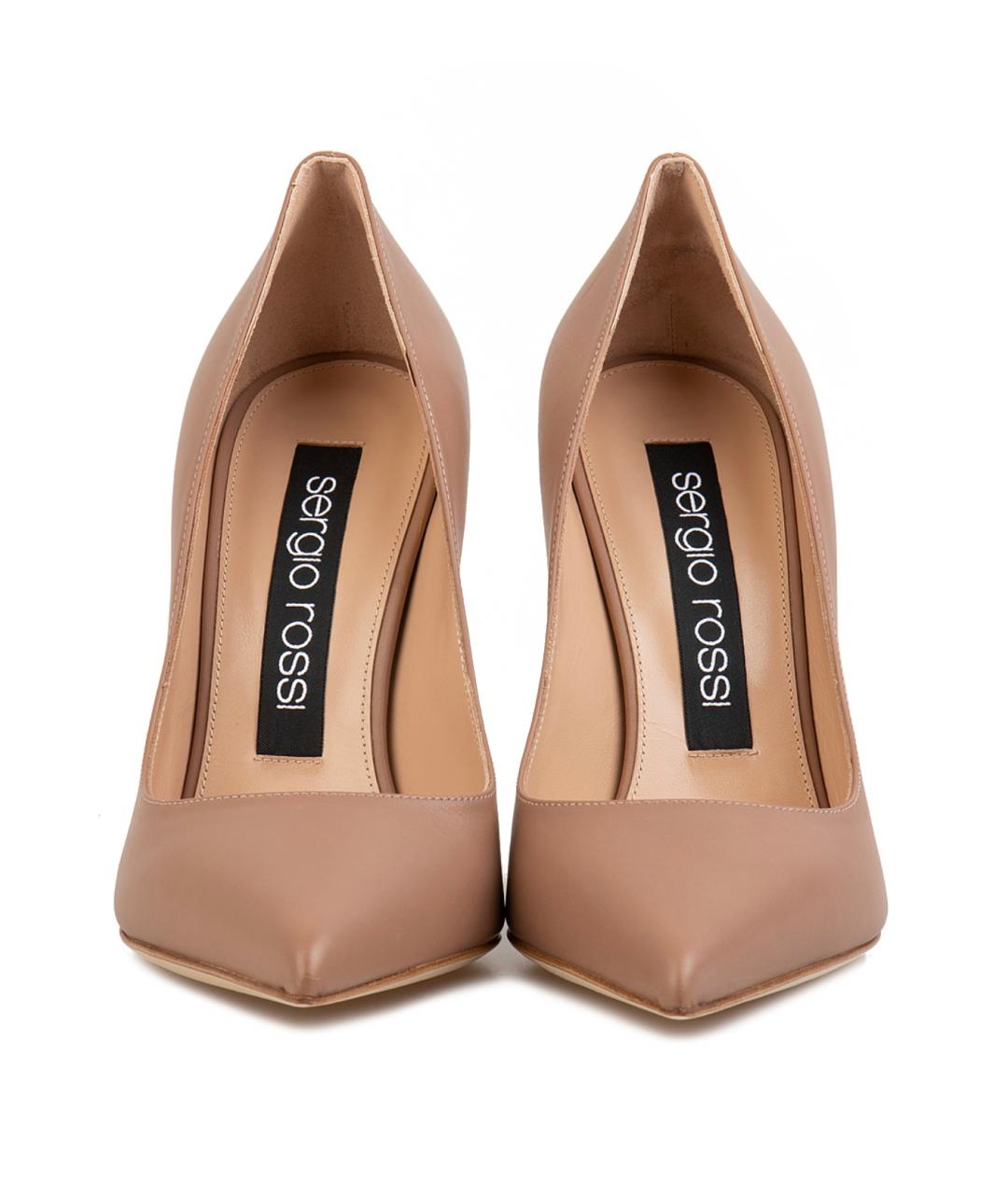 SERGIO ROSSI Бежевые кожаные туфли, фото 2