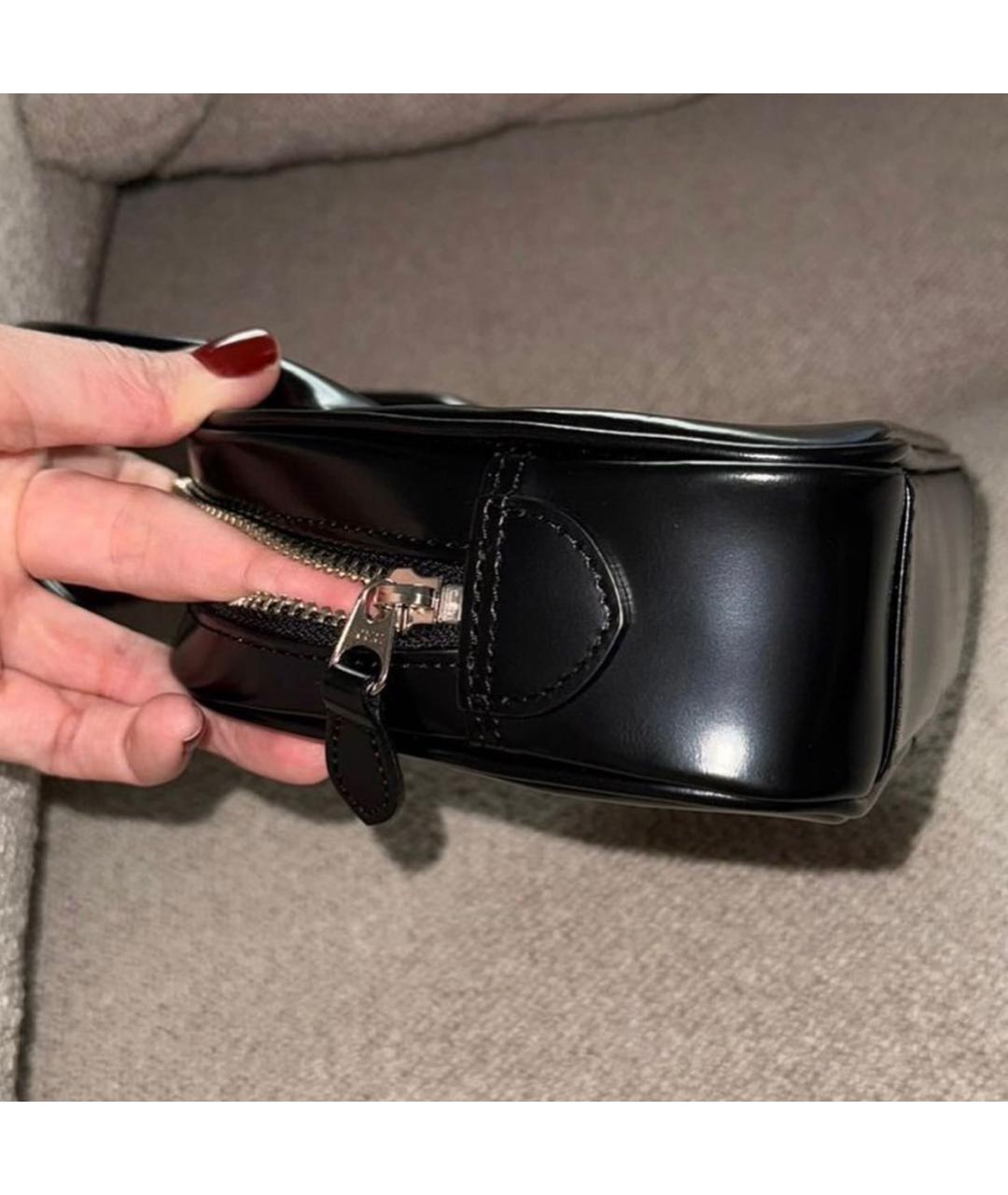 COMME DES GARÇONS Черная кожаная сумка с короткими ручками, фото 3