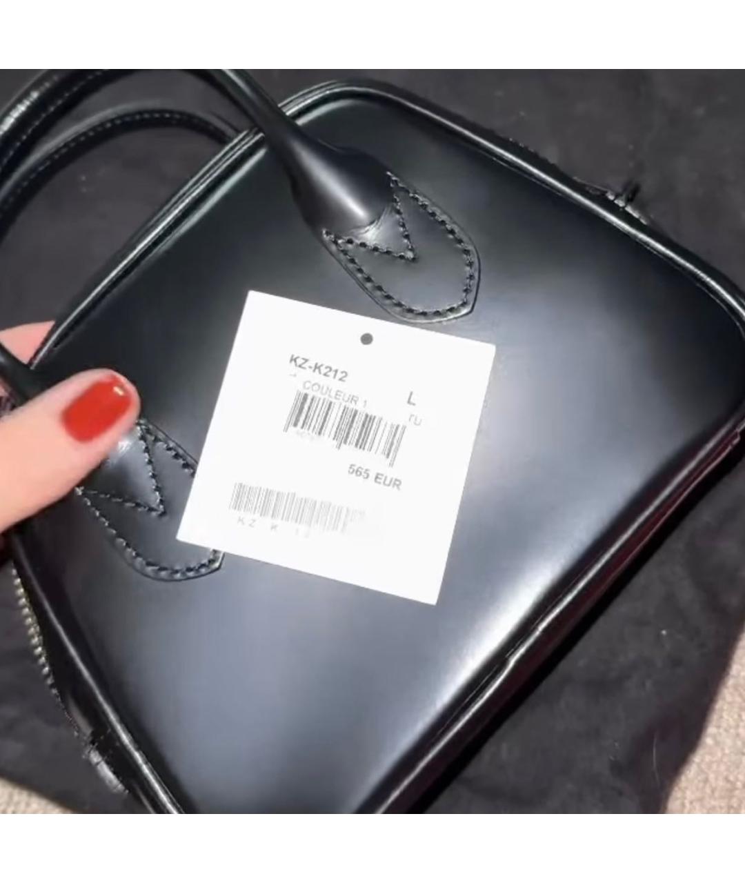 COMME DES GARÇONS Черная кожаная сумка с короткими ручками, фото 4