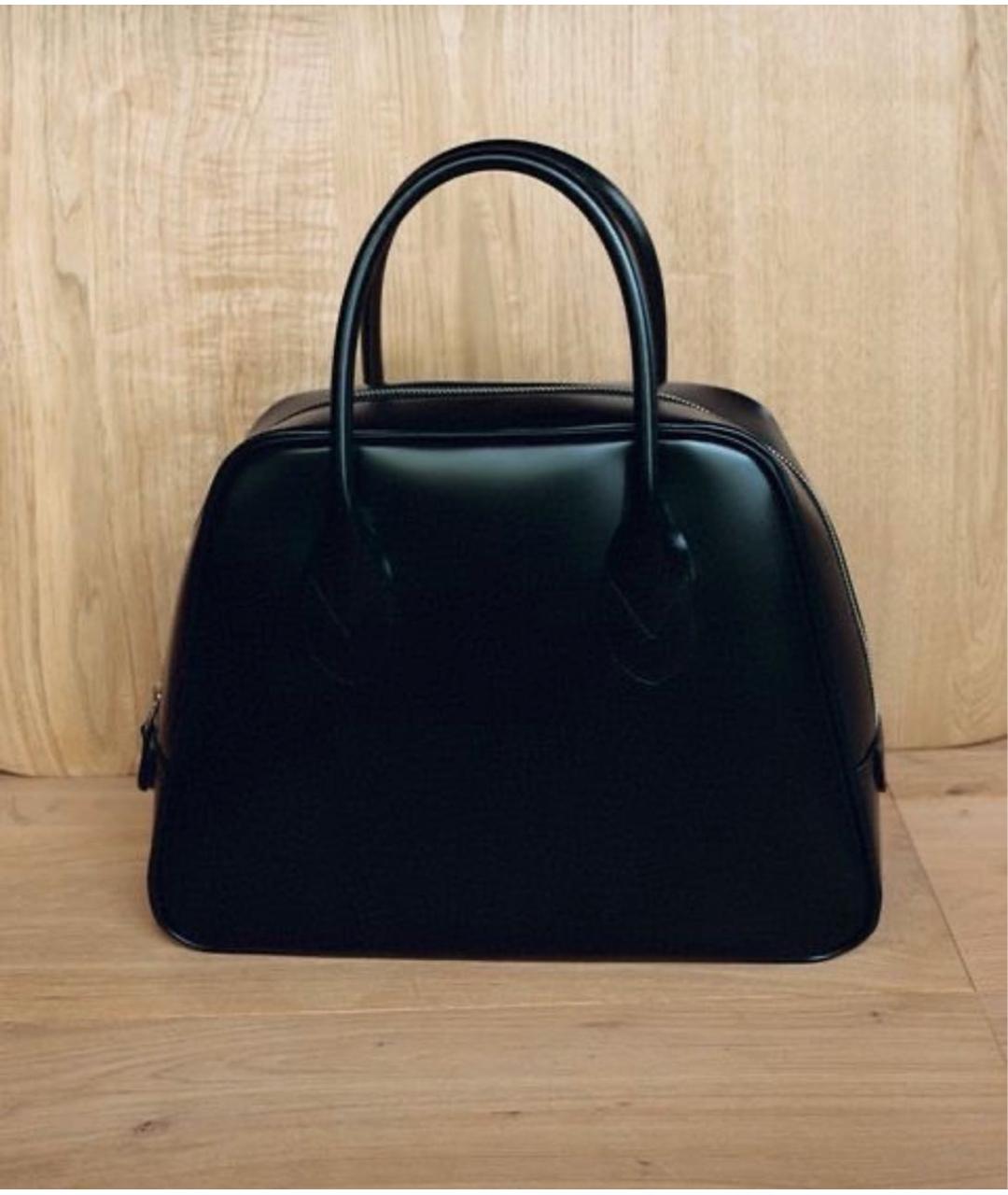 COMME DES GARÇONS Черная кожаная сумка с короткими ручками, фото 5