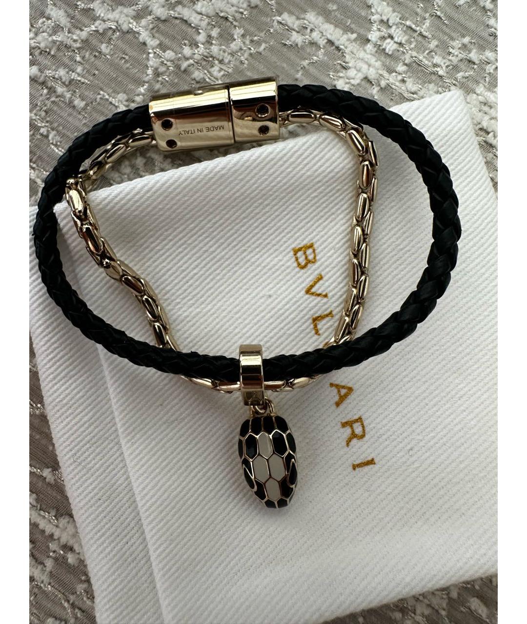 BVLGARI Золотой кожаный браслет, фото 4