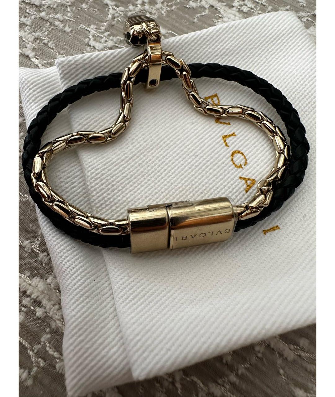 BVLGARI Золотой кожаный браслет, фото 3