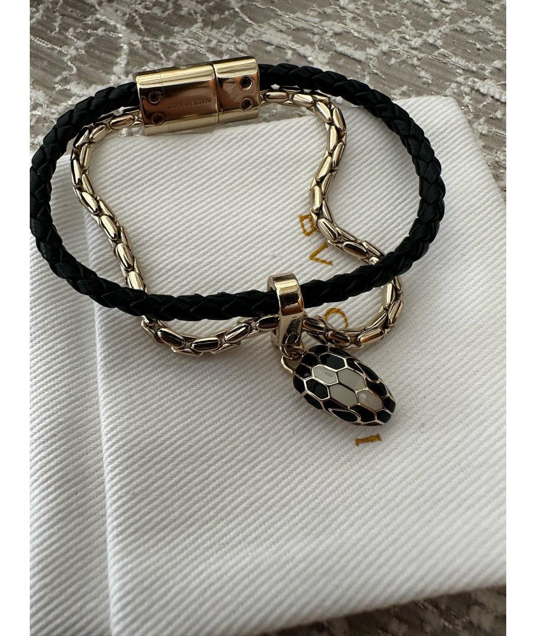 BVLGARI Золотой кожаный браслет, фото 2