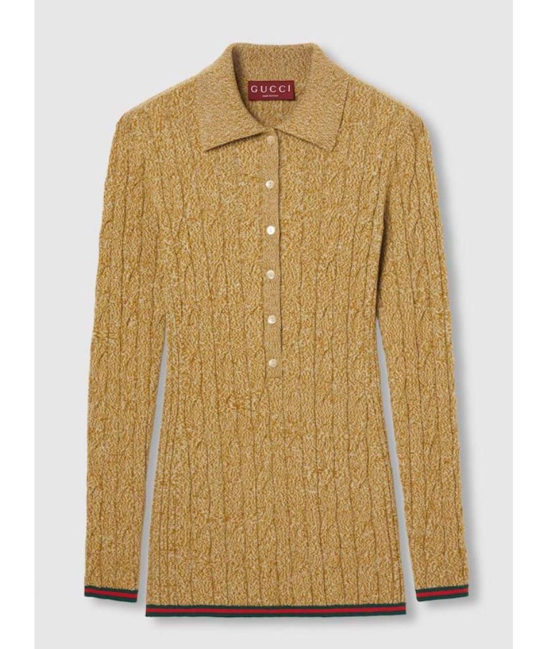 GUCCI Бежевый шерстяной джемпер / свитер, фото 7