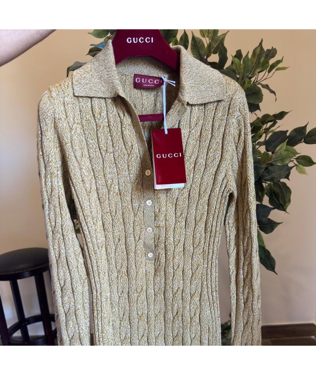 GUCCI Бежевый шерстяной джемпер / свитер, фото 3