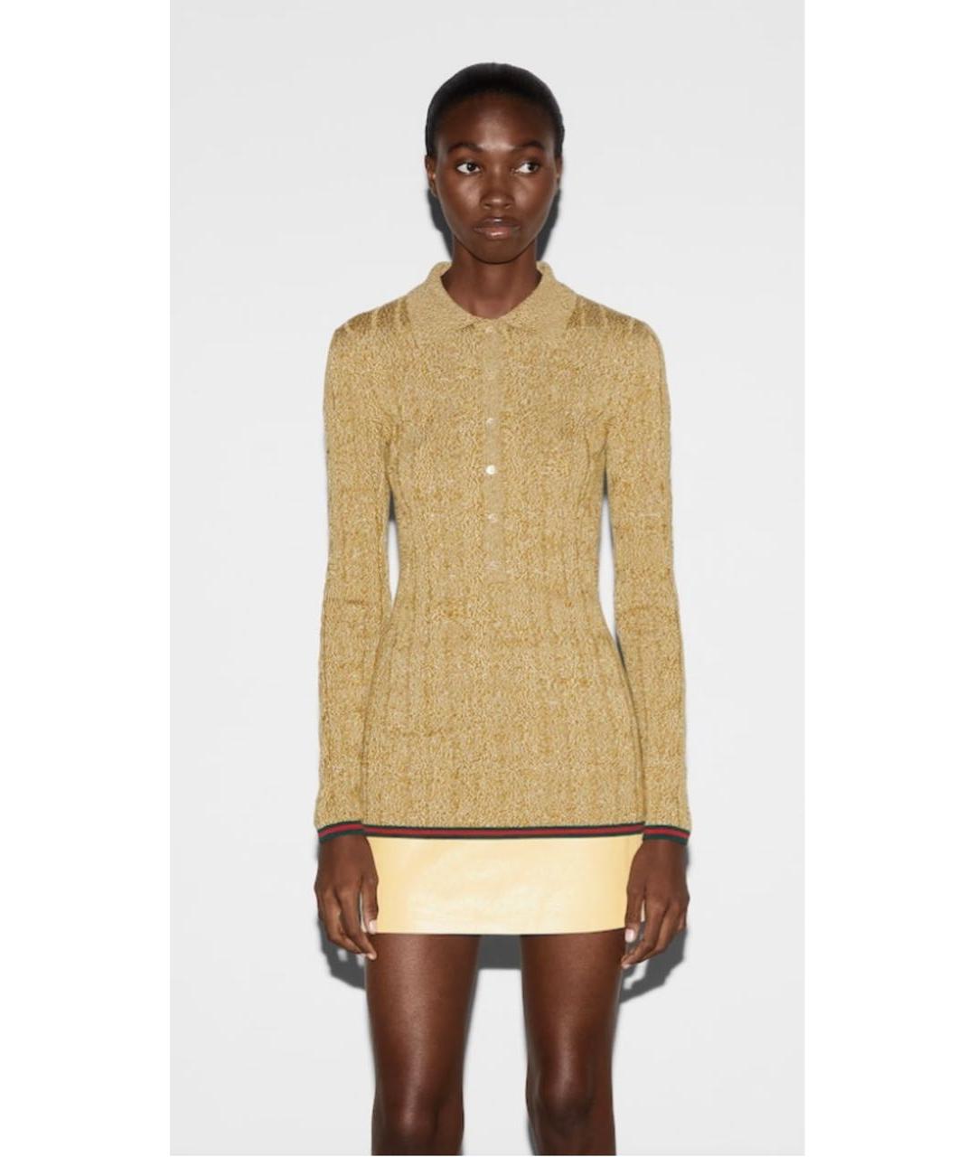 GUCCI Бежевый шерстяной джемпер / свитер, фото 6