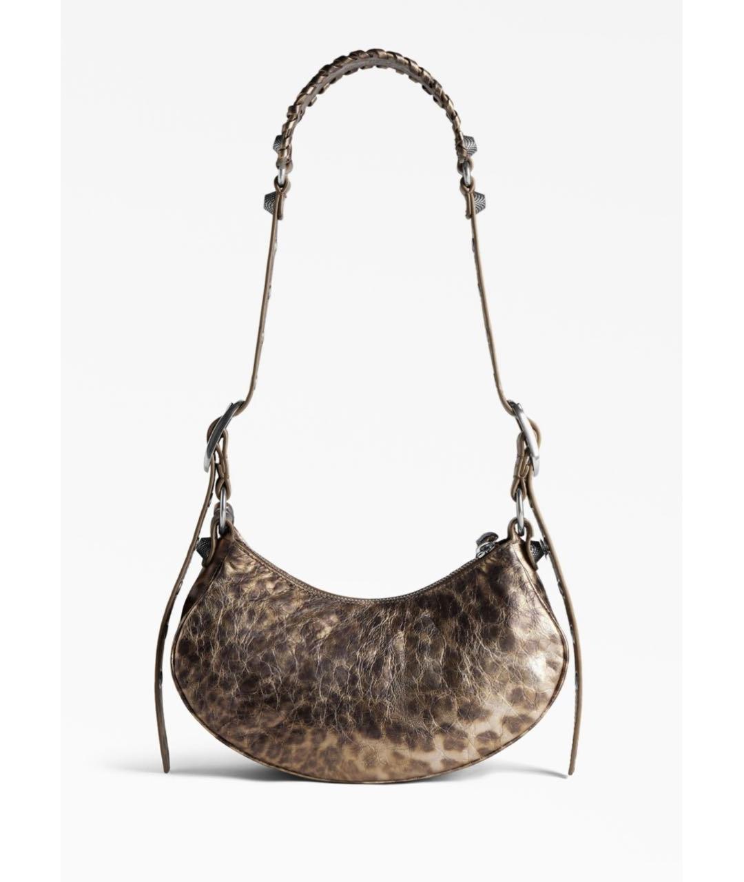 BALENCIAGA Коричневая кожаная сумка через плечо, фото 3