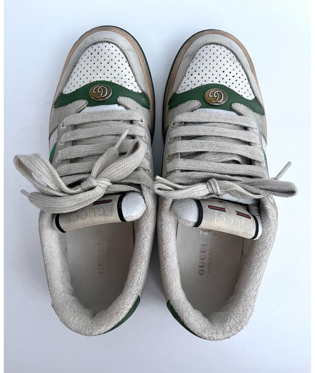 GUCCI Серые кожаные кроссовки, фото 5