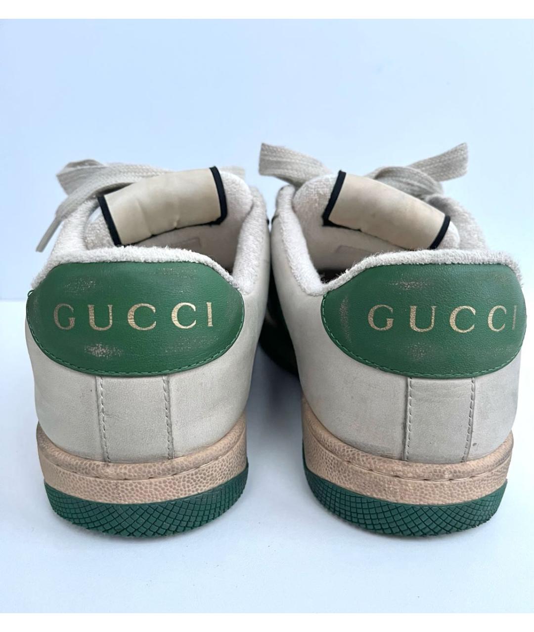 GUCCI Серые кожаные кроссовки, фото 6