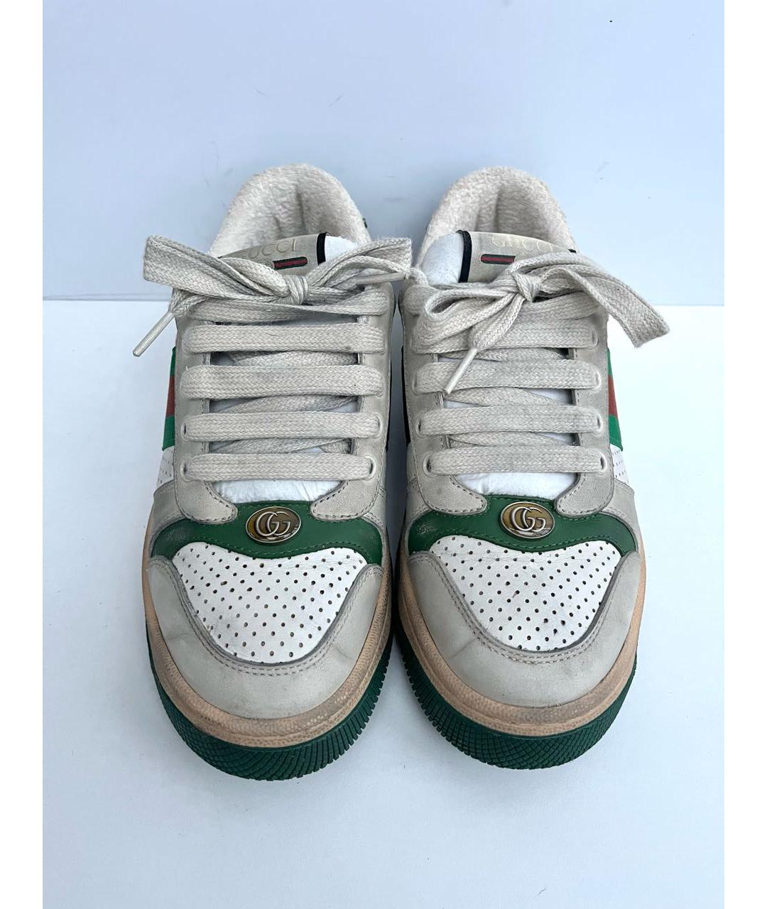 GUCCI Серые кожаные кроссовки, фото 3