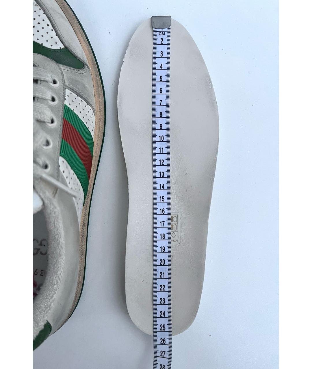 GUCCI Серые кожаные кроссовки, фото 7