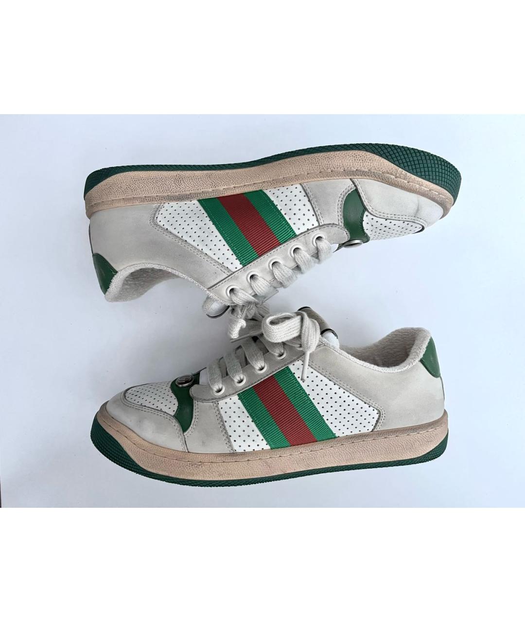 GUCCI Серые кожаные кроссовки, фото 2