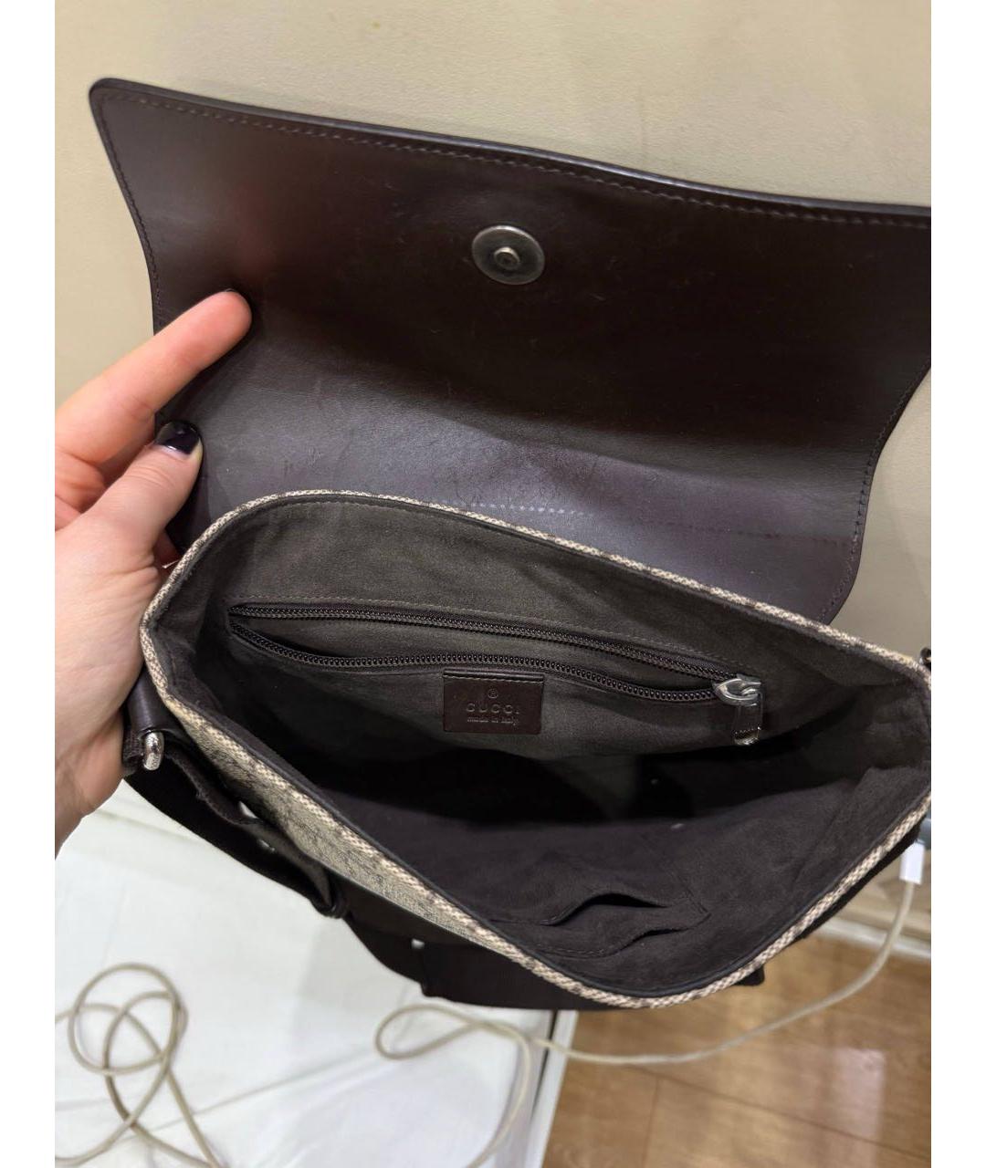 GUCCI Коричневая кожаная сумка на плечо, фото 3