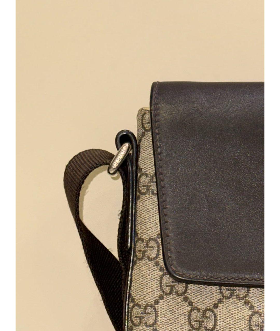 GUCCI Коричневая кожаная сумка на плечо, фото 6