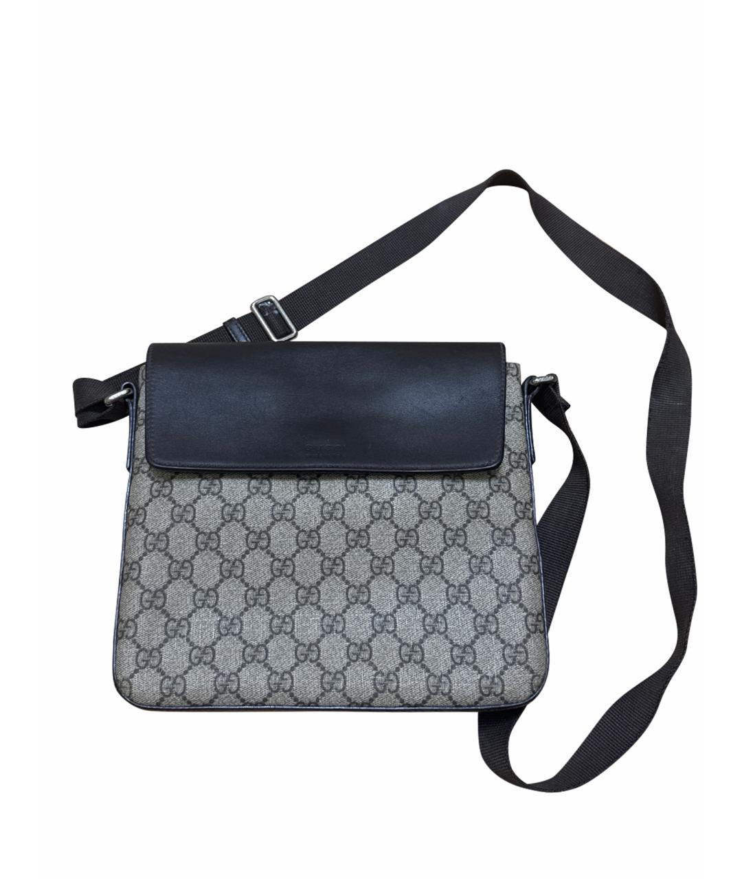 GUCCI Коричневая кожаная сумка на плечо, фото 1