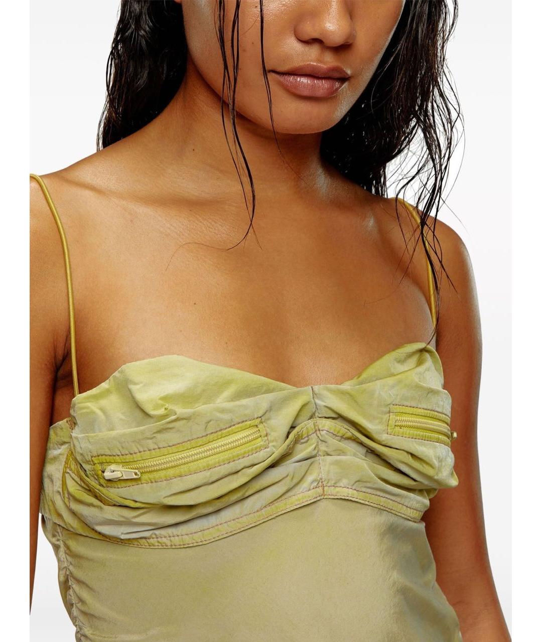 DIESEL Хаки полиамидовое повседневное платье, фото 7