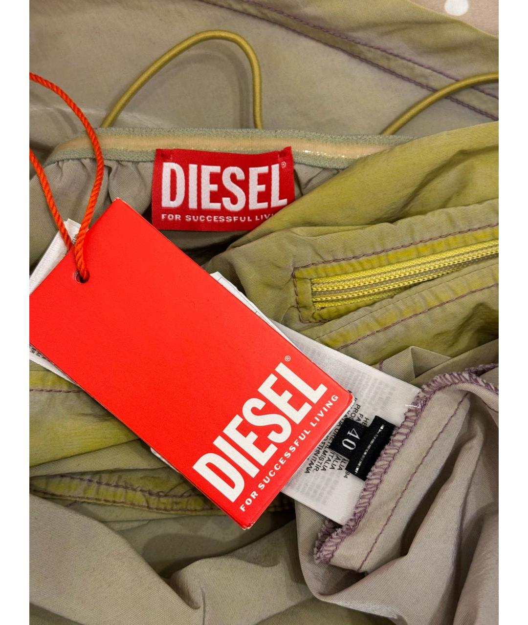 DIESEL Хаки полиамидовое повседневное платье, фото 3