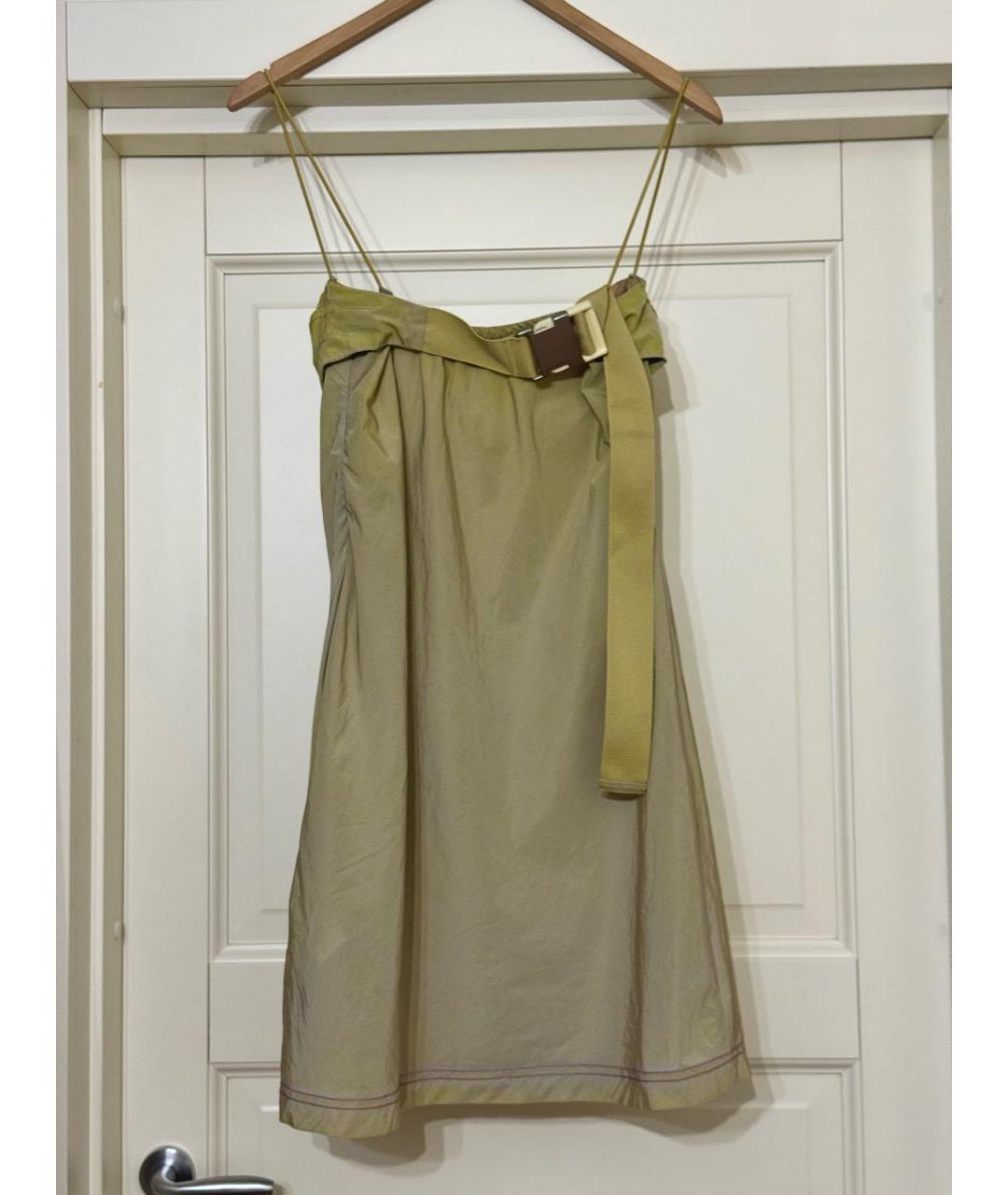DIESEL Хаки полиамидовое повседневное платье, фото 2