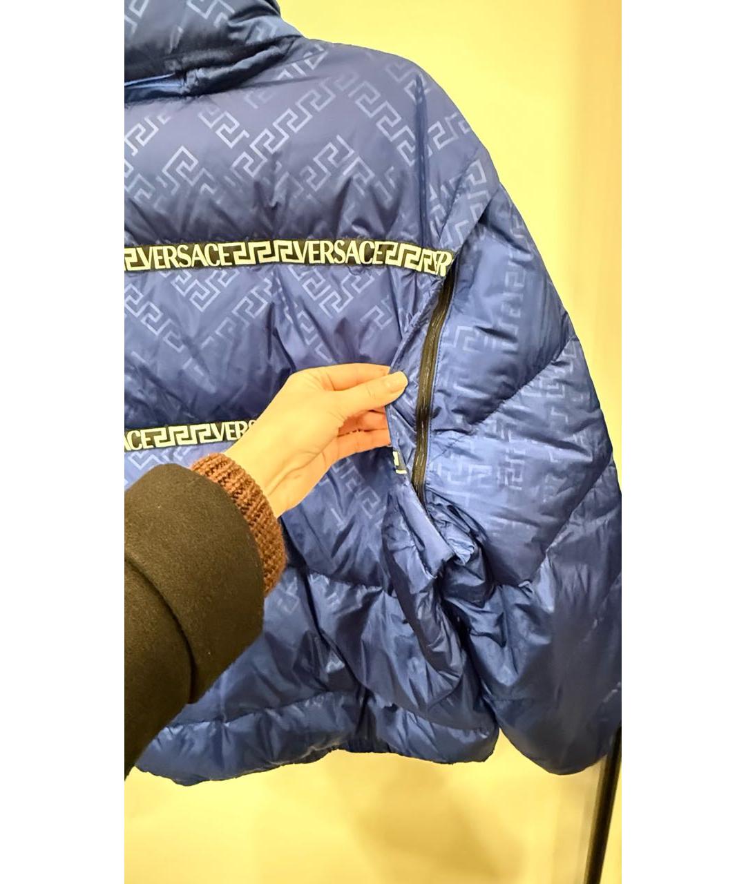 VERSACE Синий полиэстеровый пуховик, фото 6