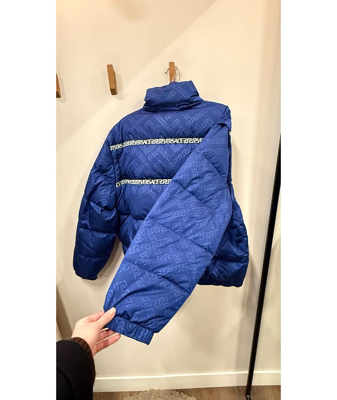 VERSACE Синий полиэстеровый пуховик, фото 5