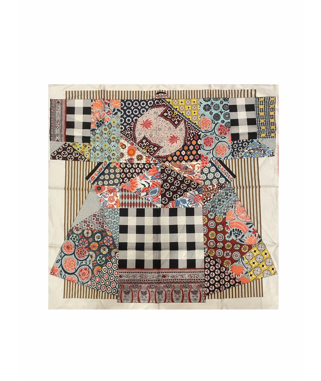 HERMES Мульти шелковый платок, фото 1