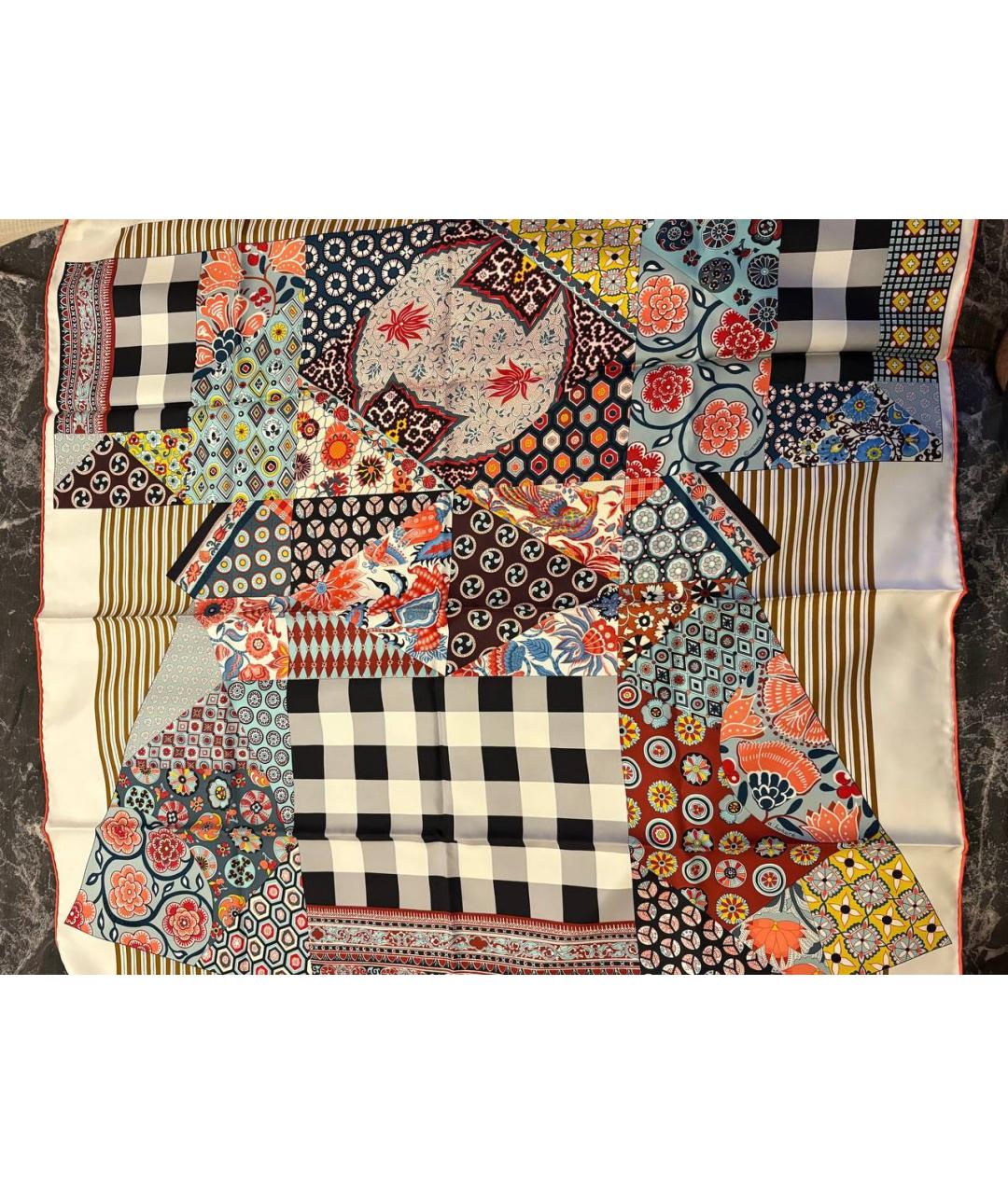 HERMES Мульти шелковый платок, фото 2