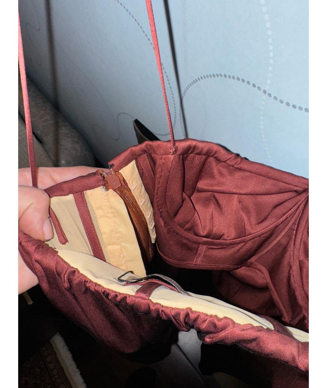 BOTTEGA VENETA Бордовое шелковое коктейльное платье, фото 5