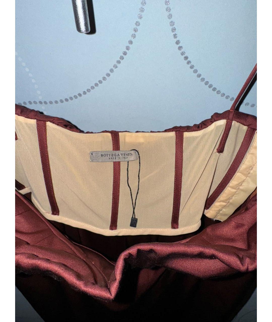 BOTTEGA VENETA Бордовое шелковое коктейльное платье, фото 2