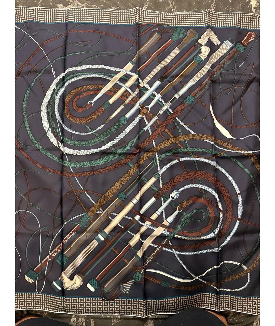 HERMES Мульти шелковый платок, фото 2