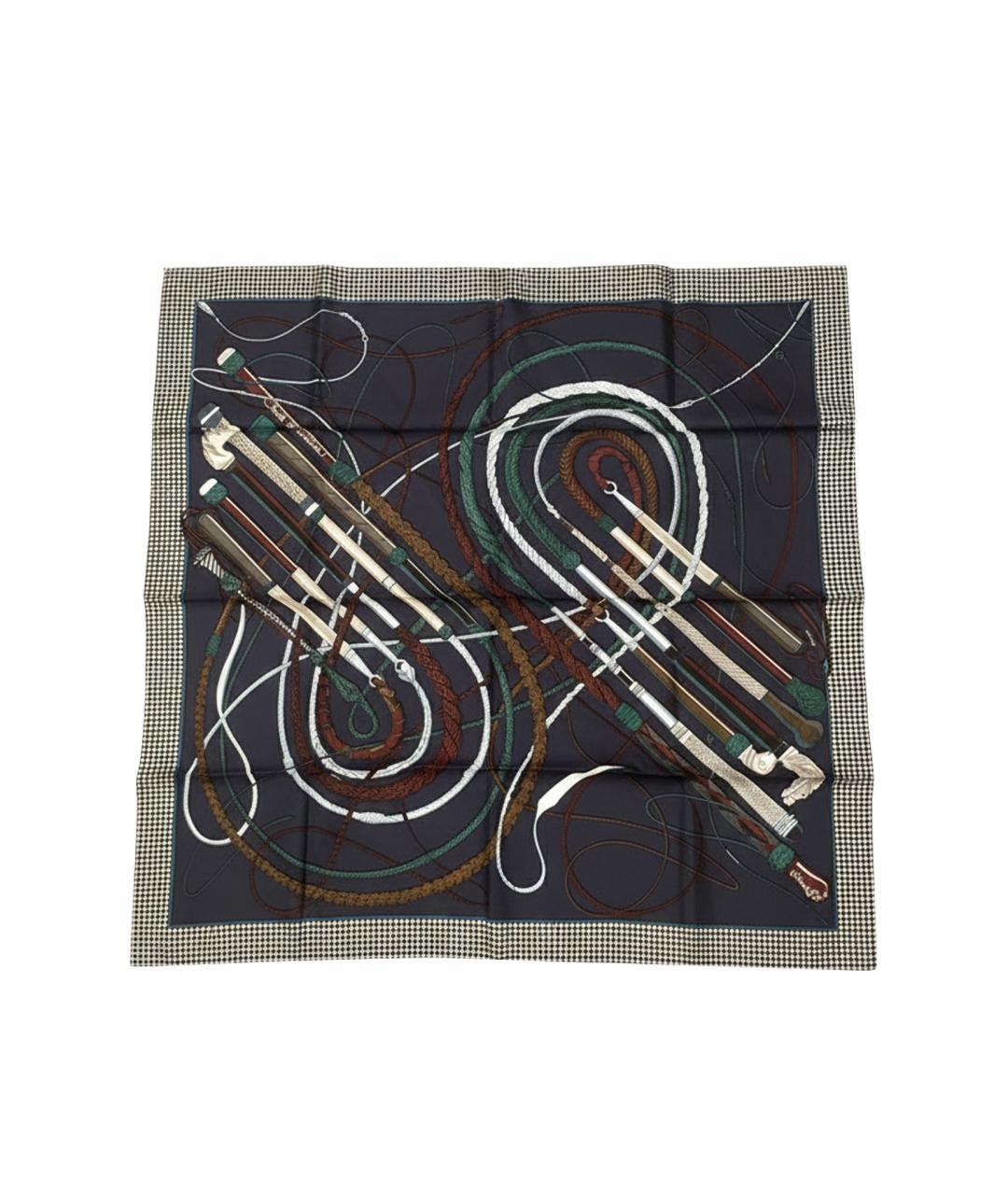 HERMES Мульти шелковый платок, фото 1