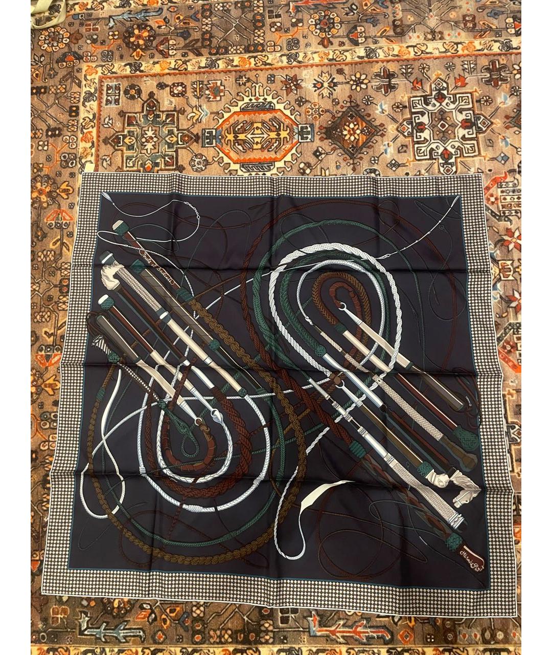 HERMES Мульти шелковый платок, фото 3