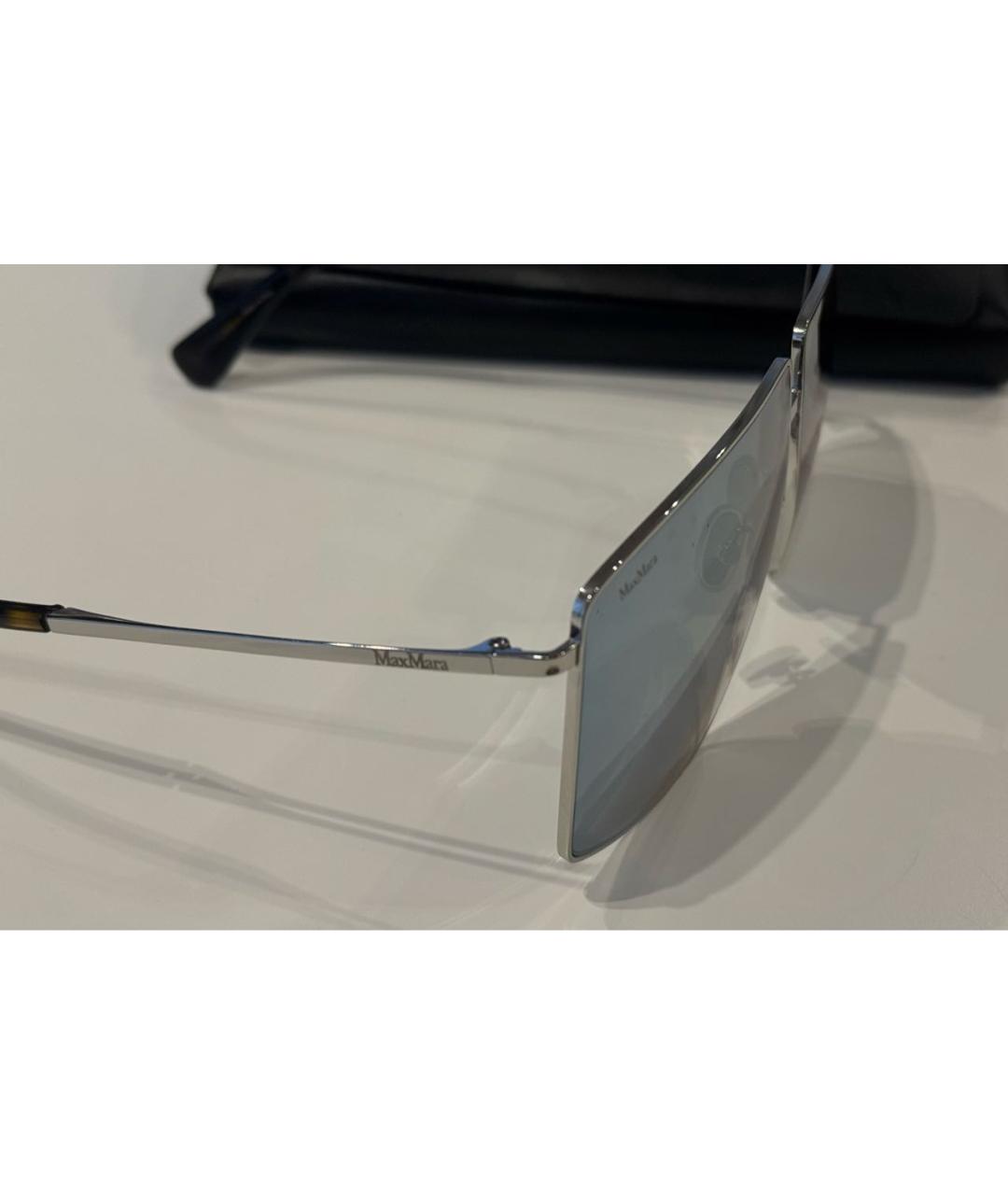 MAX MARA Серебряные металлические солнцезащитные очки, фото 4