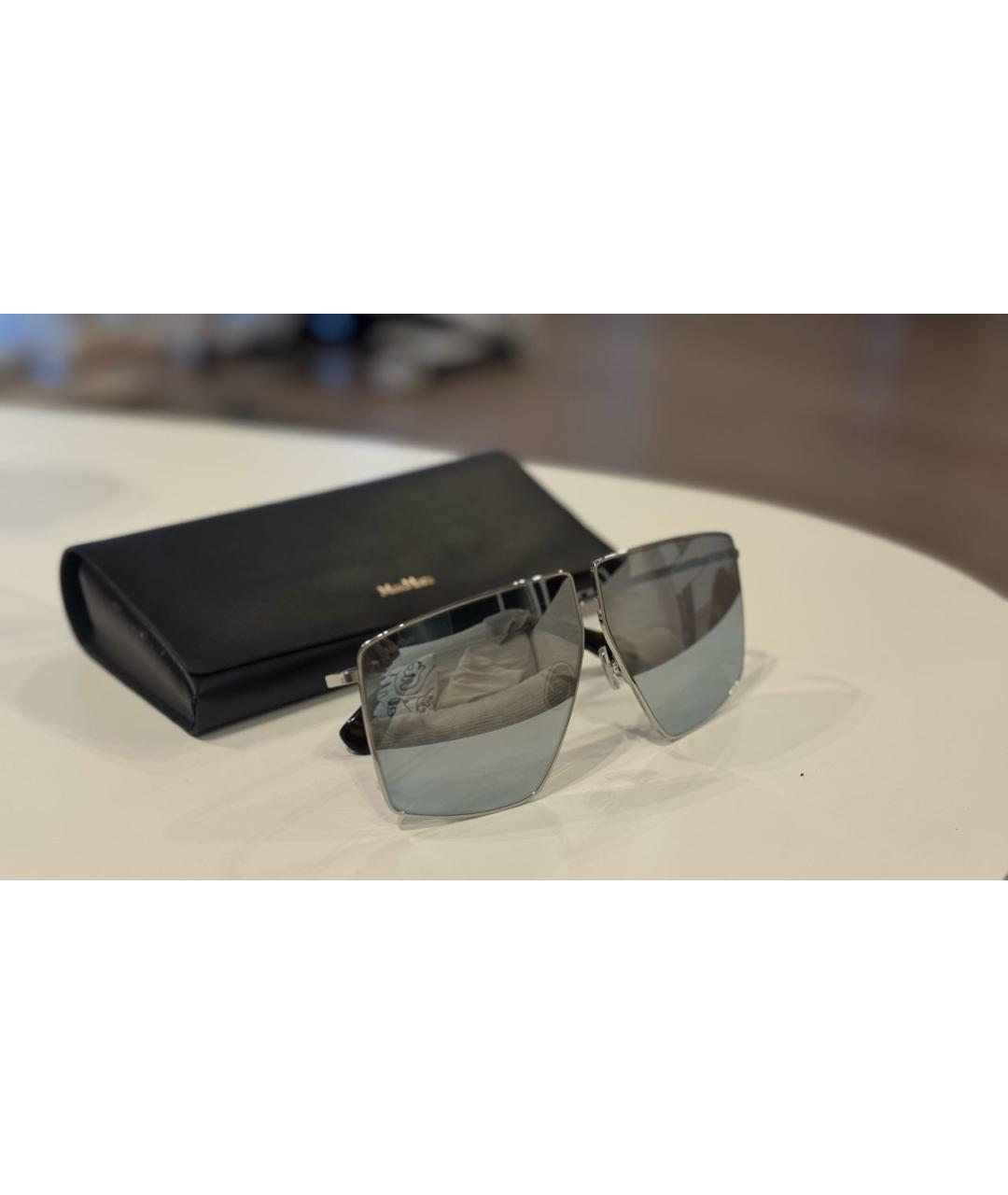 MAX MARA Серебряные металлические солнцезащитные очки, фото 2