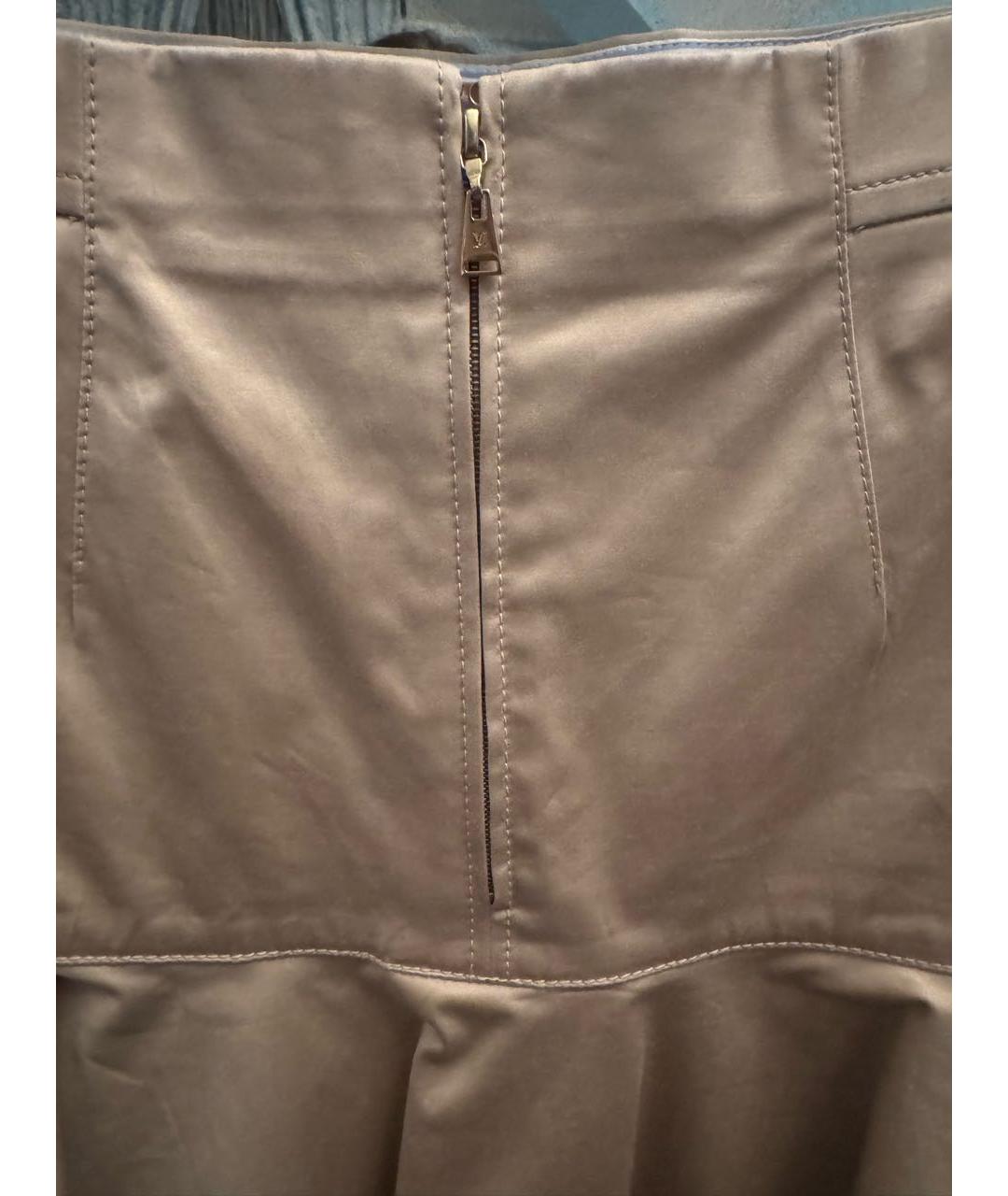 LOUIS VUITTON Бежевая хлопковая юбка мини, фото 4