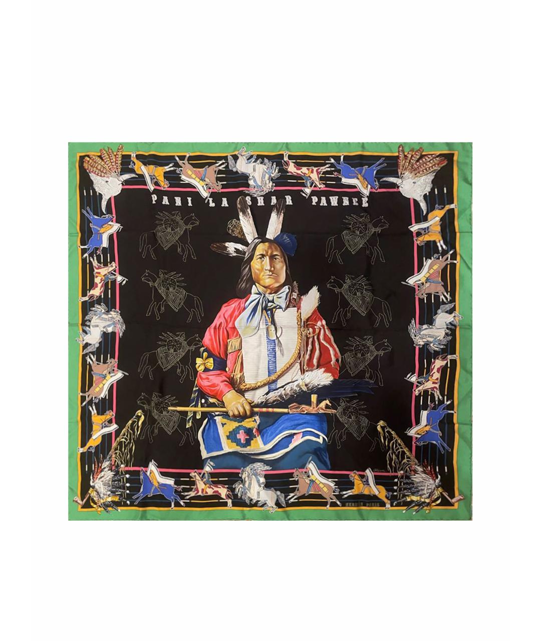 HERMES Мульти шелковый платок, фото 1