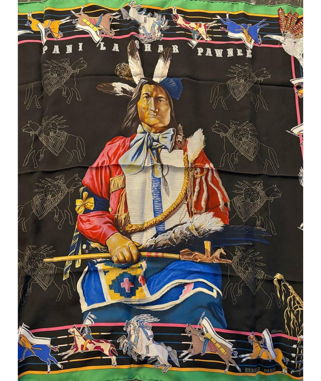 HERMES Мульти шелковый платок, фото 2