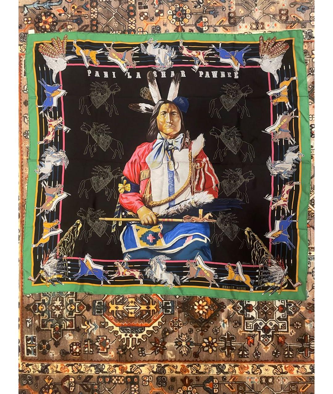 HERMES Мульти шелковый платок, фото 3