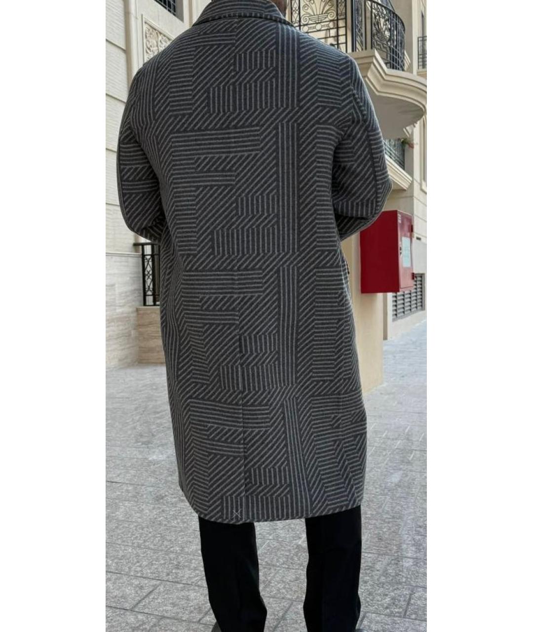FENDI Серое шерстяное пальто, фото 2