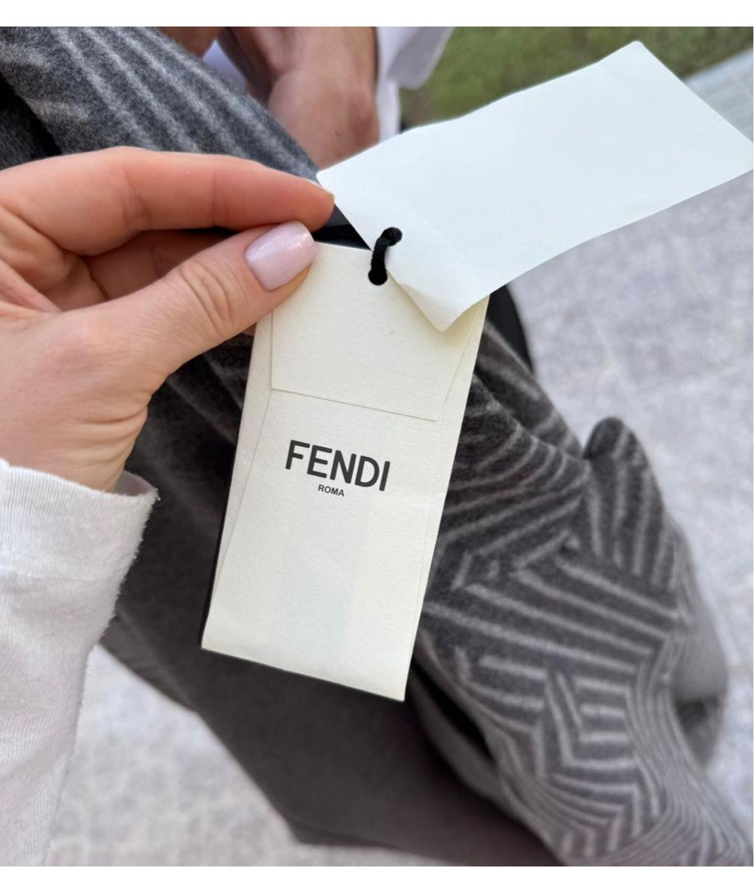 FENDI Серое шерстяное пальто, фото 3