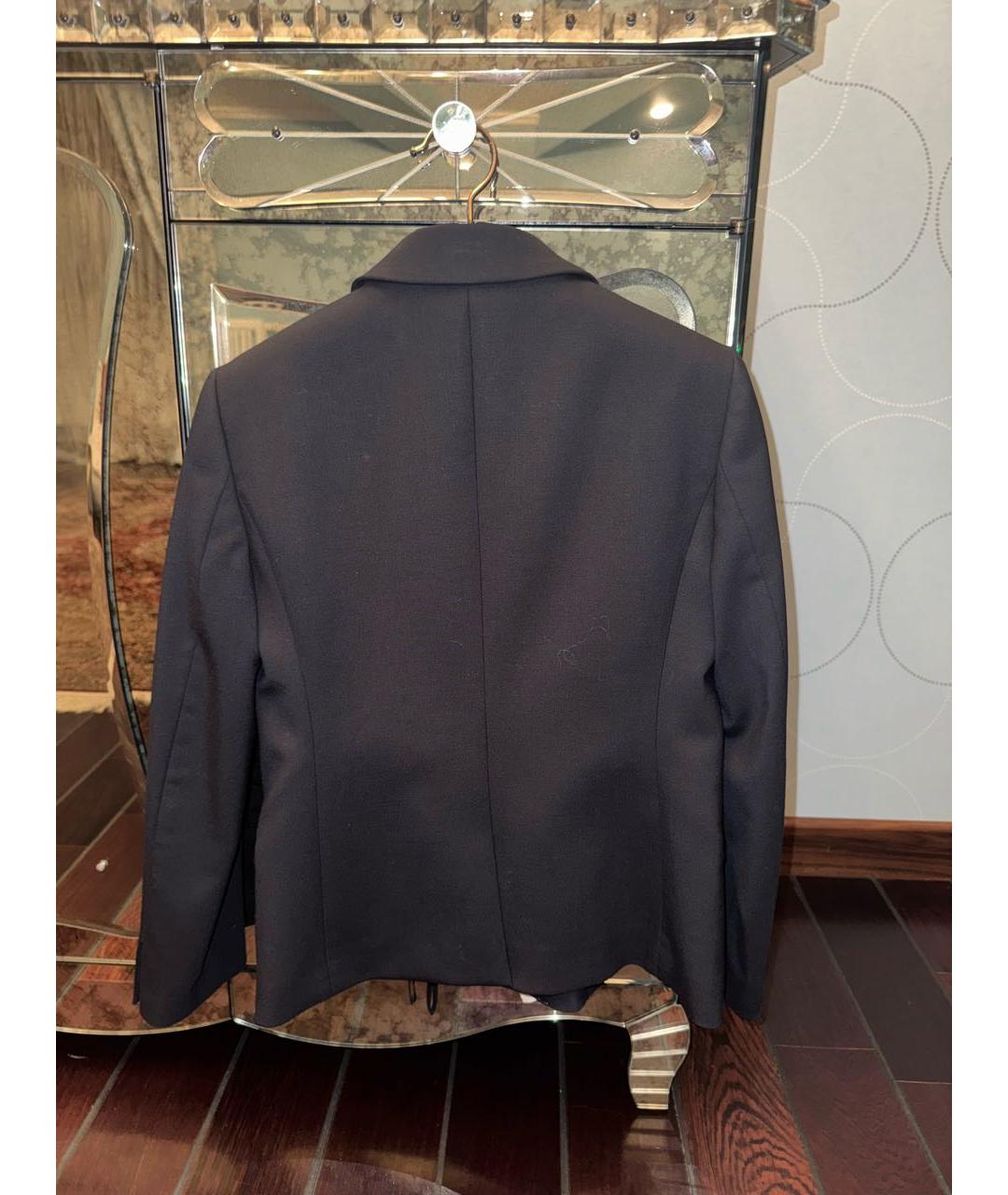 MIU MIU Темно-синий шерстяной костюм с брюками, фото 7