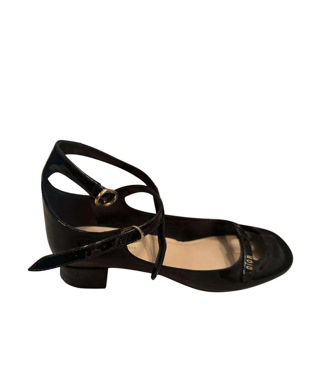 CHRISTIAN DIOR Черные туфли из лакированной кожи, фото 1