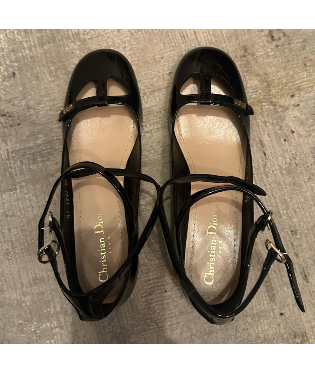 CHRISTIAN DIOR Черные туфли из лакированной кожи, фото 3