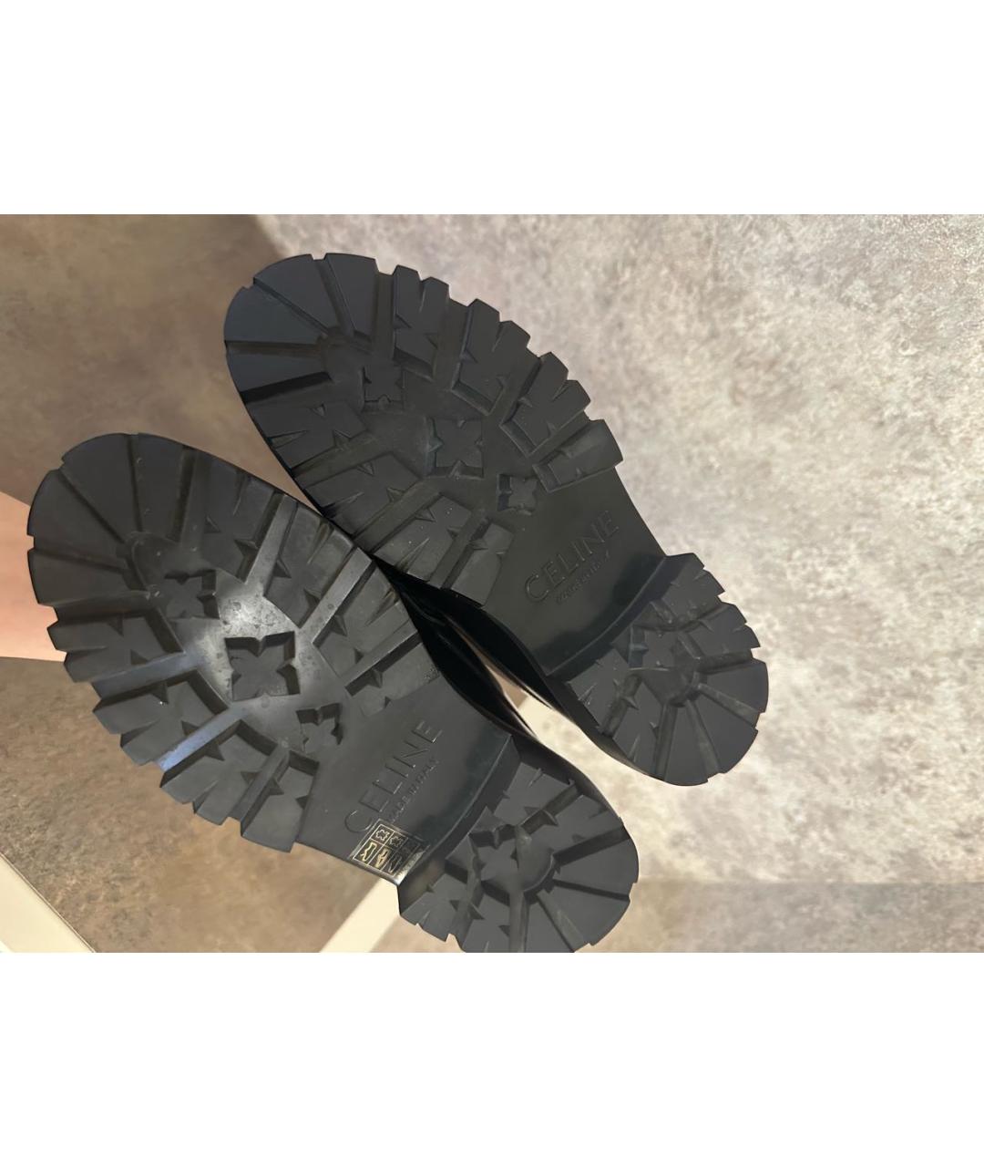 CELINE Черные кожаные лоферы, фото 6