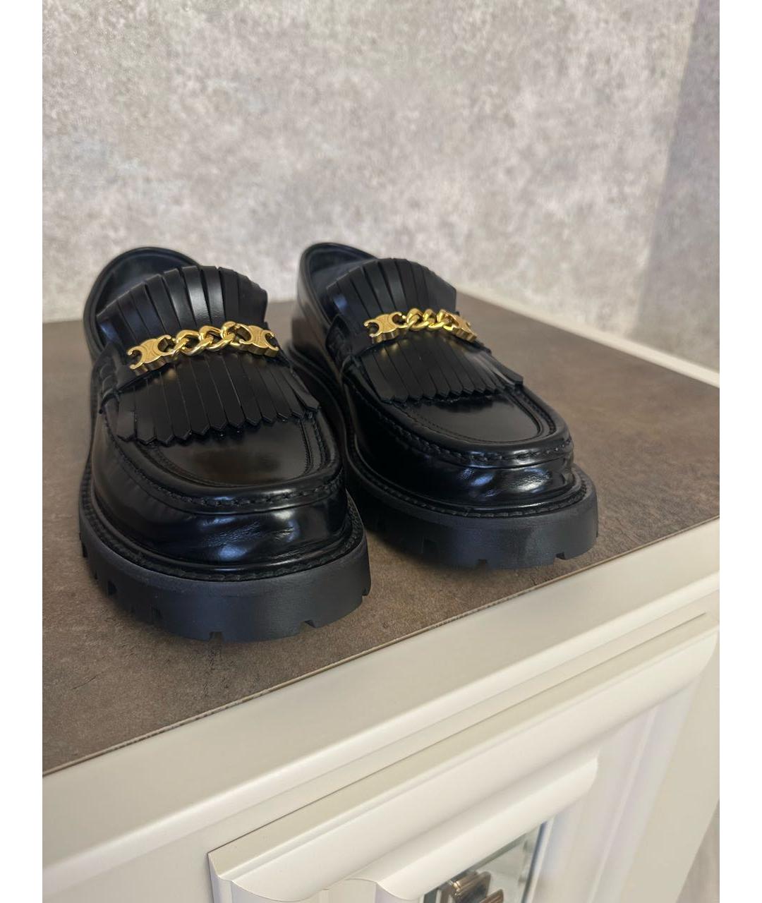 CELINE Черные кожаные лоферы, фото 7
